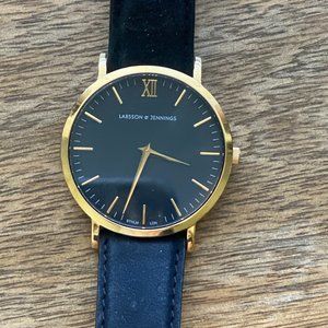 Larsson & Jennings Gold Lugano Leather Strap Watch